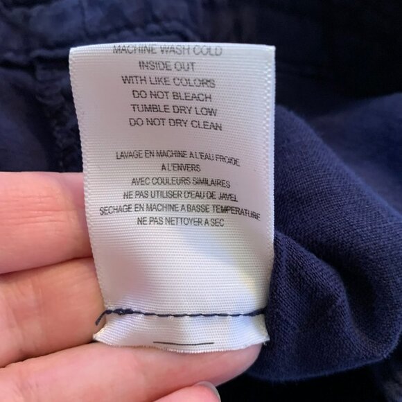 Joie 100% Linen Navy Blue Drawstring Pants Size 8 - Picture 5 of 9